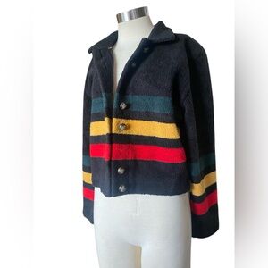 Vintage bob marley esq colors waist coat cozy soft feel Grunge punk skater Sm